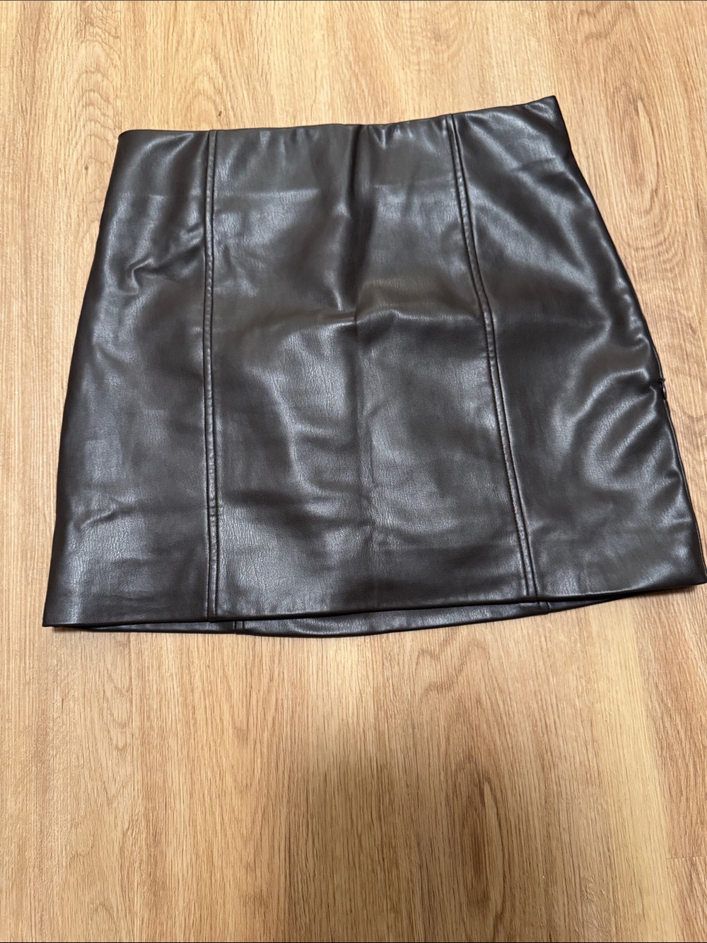 Brown Faux Leather Mini Skirt